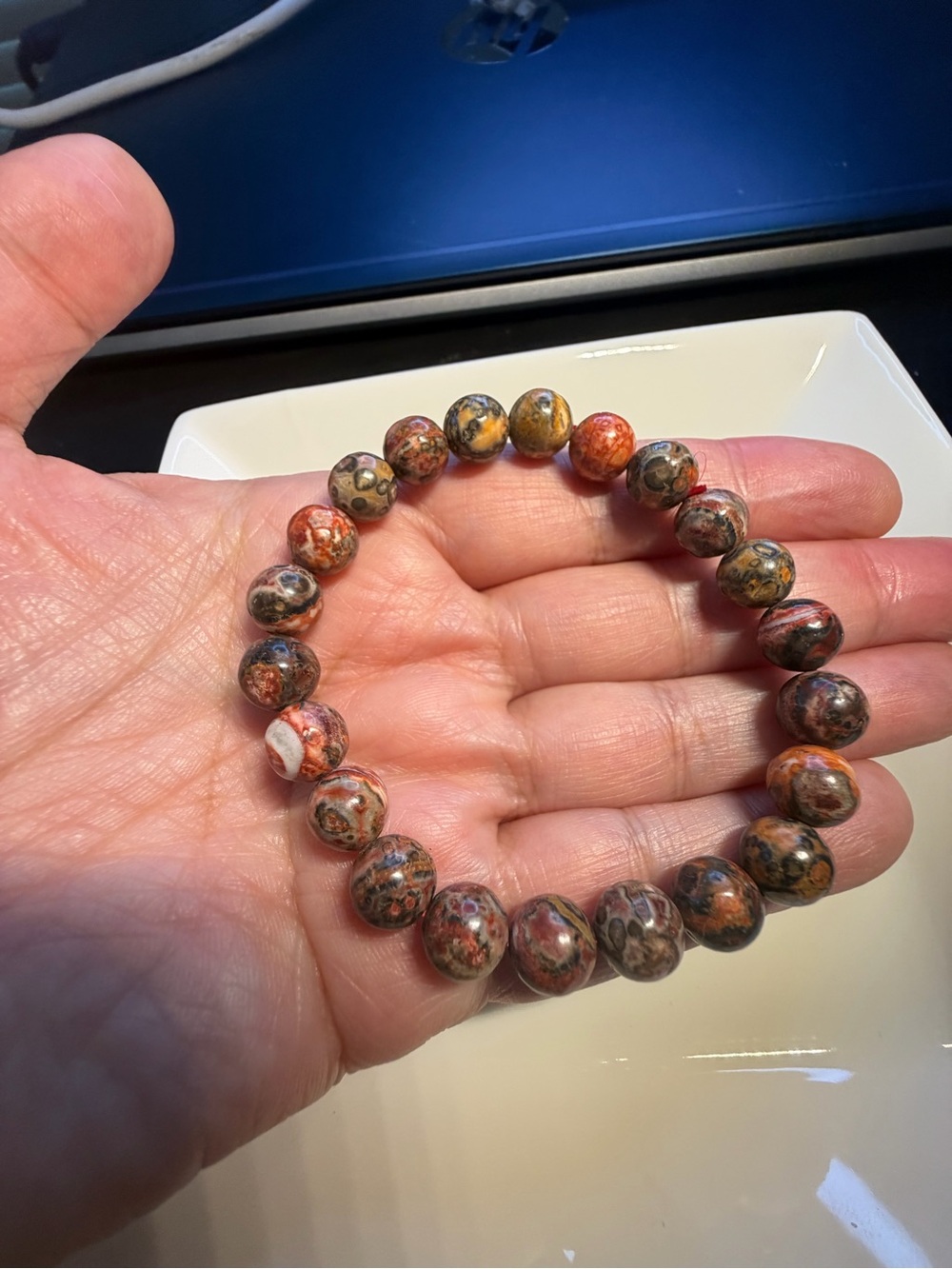 Multicolor Jasper Beaded Stretch Bracelet